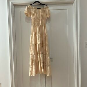 Renaissance dress/costume - cream/peach - womens